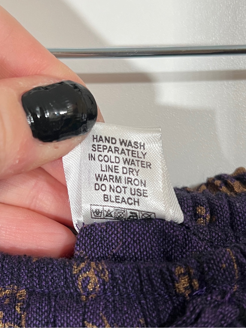 Tiered Skirt Mushroom Celestial Witchy in Purple Gold Pockets Large Flowy Cotton - Picture 5 of 10
